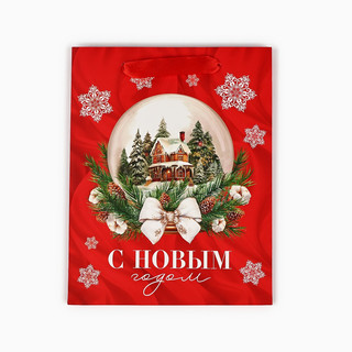 Пакет подарочный ламинированный «Новогодний шар», 18х23х10 см 2