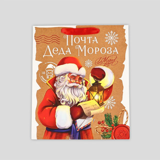 Пакет подарочный ламинированный «Почта Деда Мороза», 26х30х9 см 2