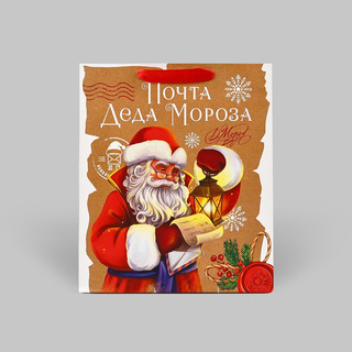 Пакет подарочный ламинированный «Почта Деда Мороза», 23х27х11.5 см 2