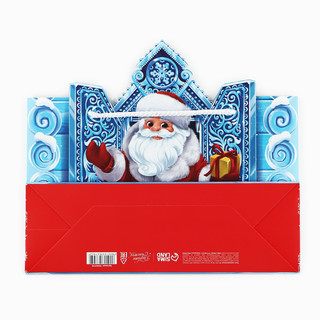 Пакет подарочный новогодний «Дед Мороз», 30х26х10 см 7