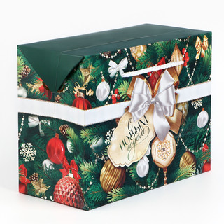 Пакет-коробка «Новогодний подарок», 23х18х11 см 2