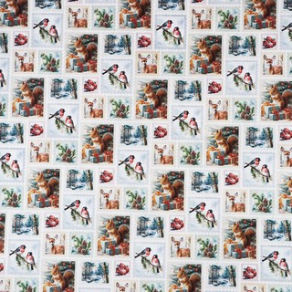 Бумага упаковочная крафтовая двусторонняя «Новогодние марки», 70 х 100 см 3