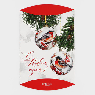 Коробка складная фигурная «Снегири», 26х19х4 см 2