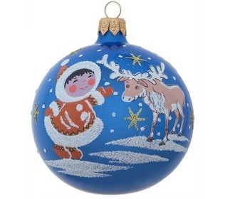 Шар 'Мичил', стекло, 8.5 см, артикул С 2109, в ассортименте