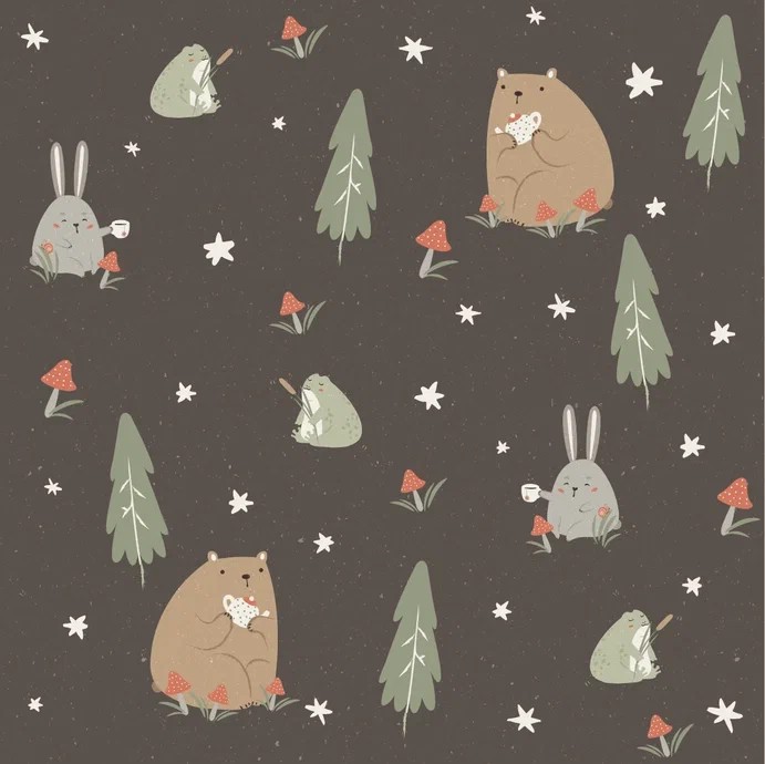 Бумага упаковочная Be Smart Forest, 70х100 см, черный