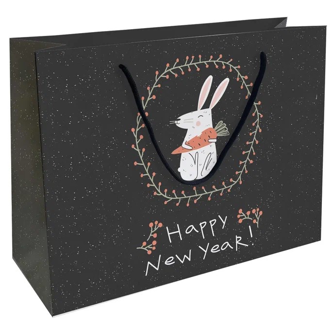 Пакет подарочный Be Smart Rabbit, 36х26 см, черный