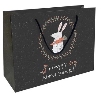 Пакет подарочный Be Smart Rabbit, 36х26 см, черный