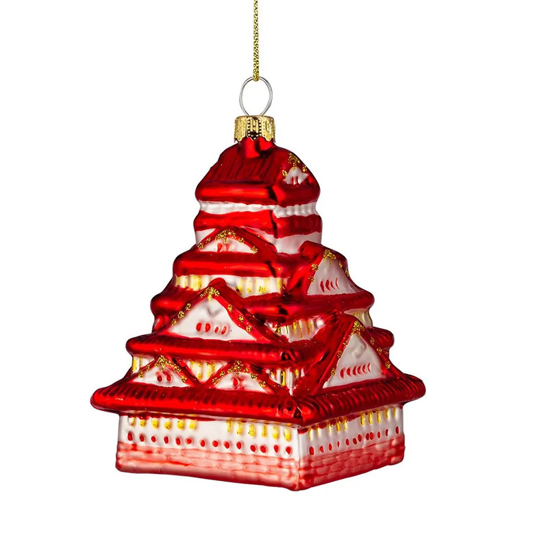 Елочная игрушка 'Пагода' 9 см, стекло, ErichKrause Decor