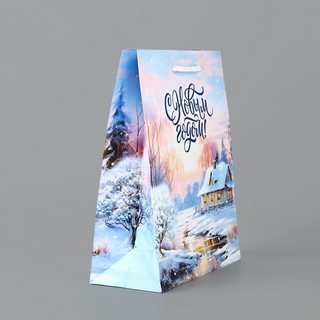 Пакет подарочный ламинированный «Зимняя деревня», 18 х 23 х 8 см 3