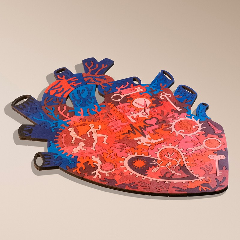 Пазлы 'Нейропазл, Сердце. Движение жизни' деревянные, 145 деталей, DaVICI