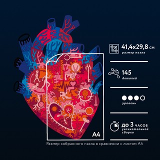 Пазлы 'Нейропазл, Сердце. Движение жизни' деревянные, 145 деталей, DaVICI 7