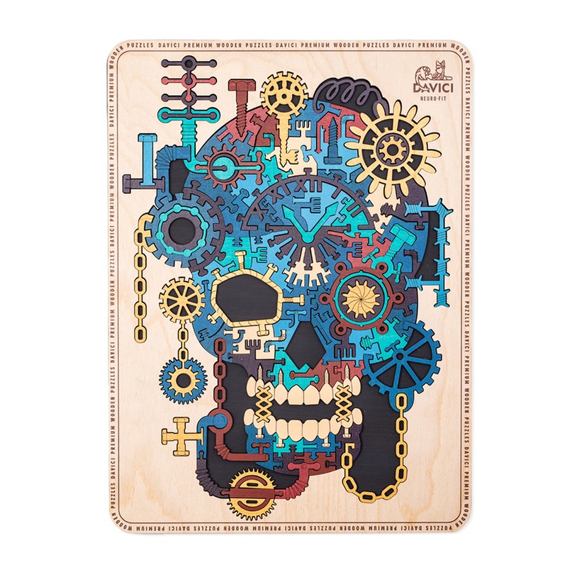 Пазлы 'Нейропазл, Череп, Тайны разума' деревянные, 95 деталей, DaVICI