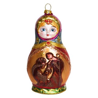 Елочное украшение 'Русская матрешка' 14 см, стекло, Holiday C...