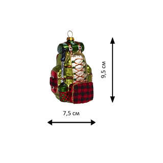 Елочное украшение 'Рюкзак путешественника' 9.5 см, стекло, Holiday Classics 3