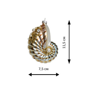 Елочное украшение 'Ракушка-наутилус' 11.5 см, стекло, Holiday Classics 3