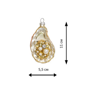 Елочное украшение 'Устрица Океан' 11 см, стекло, Holiday Classics 3