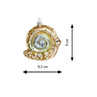Елочное украшение 'Улитка золотистая' 9.5 см, стекло, Holiday Classics 2