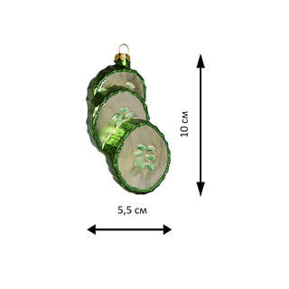Елочное украшение 'Дольки огурца' 10 см, стекло, Holiday Classics 2