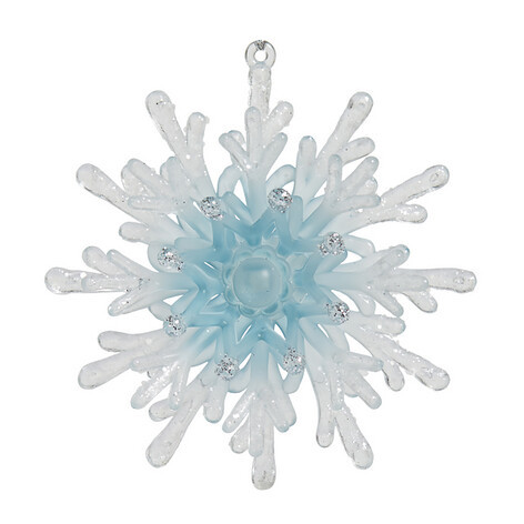 Снежинка 'Голубой иней' 3D, 11.5 см, Holiday Classics