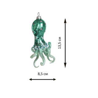 Елочное украшение 'Изумрудный осьминог' 13.5 см, стекло, Holiday Classics 2