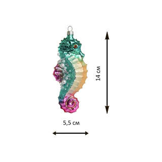 Елочное украшение 'Японский морской конек' 14 см, стекло, Holiday Classics 3