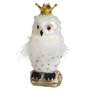 Елочное украшение 'Снежная сова в короне' 14.5 см, стекло, Ho...