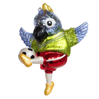 Елочное украшение 'Попугай-форвард' 12.5 см, стекло, Holiday ...