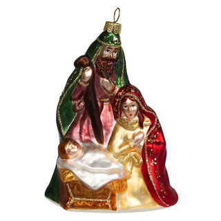 Елочное украшение 'Святое семейство в Вифлееме' 12.5 см, стек...