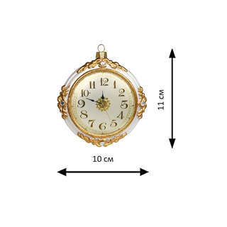 Елочное украшение 'Часы брегет' 11 см, стекло, Holiday Classics 2