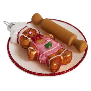 Елочное украшение 'Тарелочка с печеньем' 8.5 см, стекло, Holiday Classics 2