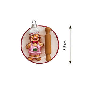 Елочное украшение 'Тарелочка с печеньем' 8.5 см, стекло, Holiday Classics 3