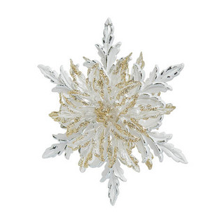 Снежинка 3D двусторонняя бело-золотая, 12 см, Holiday Classics 2