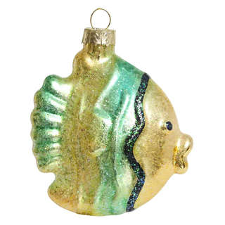 Елочное украшение 'Бирюзово-золотая рыбка' стекло, Holiday Cl...