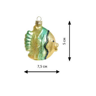 Елочное украшение 'Бирюзово-золотая рыбка' стекло, Holiday Classics 2