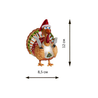 Елочное украшение 'Индюк в красном рождественском колпачке' стекло, Holiday Classics 2