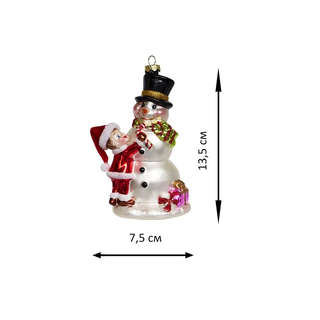 Елочное украшение 'Мальчик со снеговиком' стекло, Holiday Classics 2