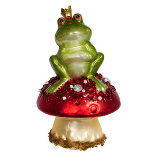 Лягушка на грибочке / Олененок на грибочке, стекло, Holiday C...