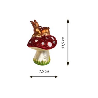 Лягушка на грибочке / Олененок на грибочке, стекло, Holiday Classics 4