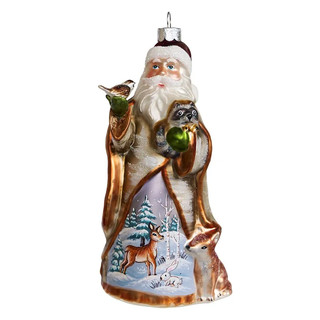 Елочное украшение 'Дед Мороз с лесными зверятами' стекло, Hol...