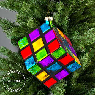 Елочная игрушка 'Кубик Рубика' 8 см, стекло, ErichKrause Decor 3