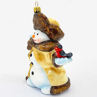 Ёлочная игрушка «Снеговик в пальто», стекло, Komozja 4