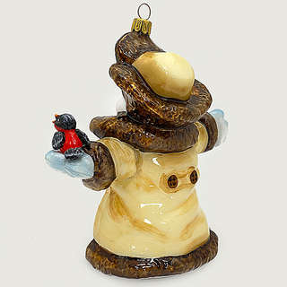 Ёлочная игрушка «Снеговик в пальто», стекло, Komozja 5
