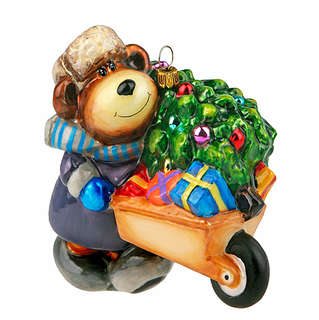 Елочная игрушка «Мишка с Рождественской ёлкой и подарками», с...