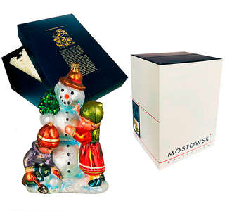 Елочная игрушка «Лепим снеговика», стекло, Komozja 2