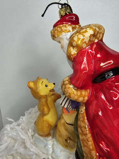 Елочная игрушка 'Дед Мороз и мишка с календарем', стекло, Komozja 4