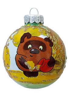 Шар 'Винни-Пух' 8 см, стекло, в подарочной упаковке, Коломеев