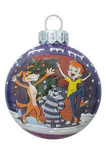 Шар 'Веселые друзья' 8 см, стекло, в подарочной упаковке, Кол...