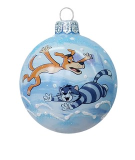 Шар 'Шарик и Матроскин' 8 см, стекло, в подарочной упаковке, ...