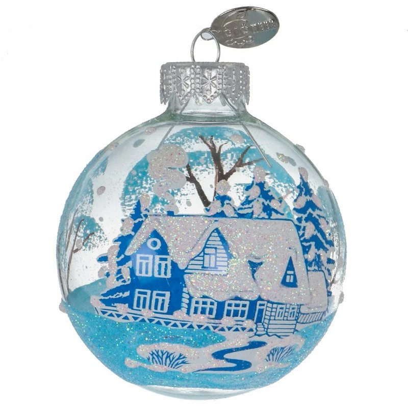 Шар 'Зимний новый' 65 мм, стекло, в подарочной упаковке, Коломеев