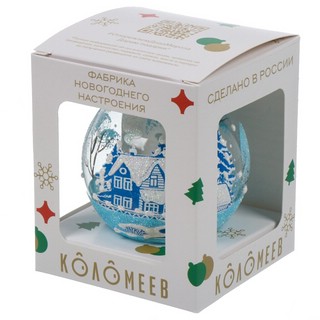 Шар 'Зимний новый' 65 мм, стекло, в подарочной упаковке, Коломеев 2